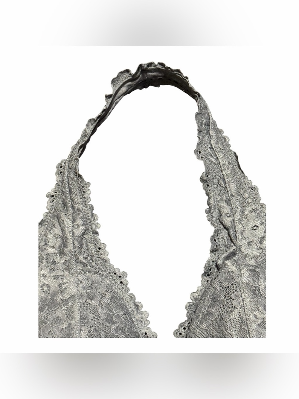 Garage Lace Halter Bralette Bra Medium Wireless Lightweight Grey Layering Piece - Picture 5 of 11
